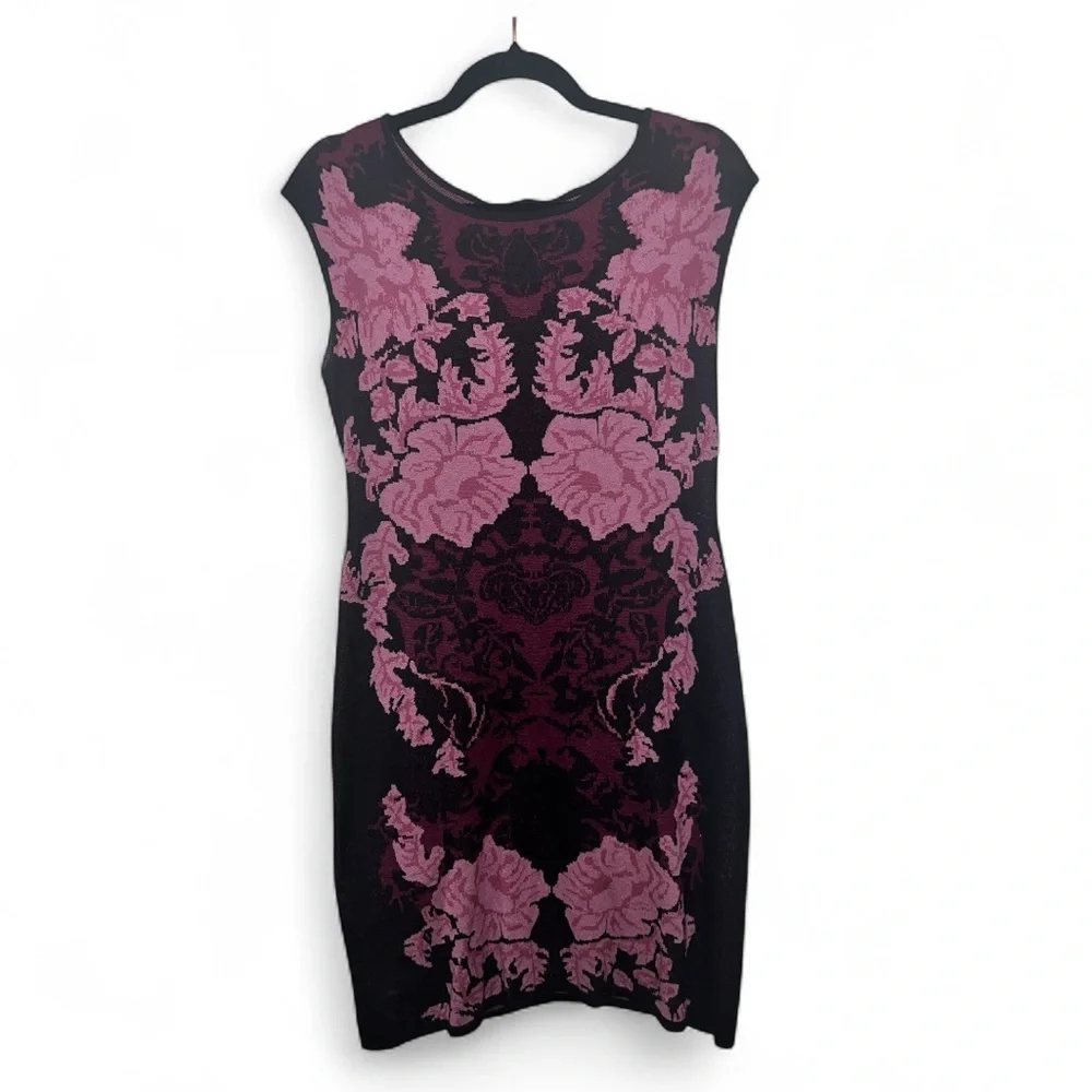 Ann Taylor Floral Jacquard Cap Sleeve Sweater Dress, Size Medium EUC - Picture 5 of 12